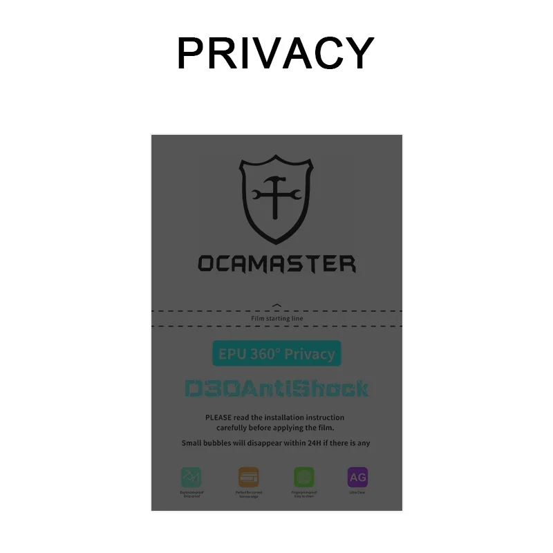 OCAMaster 7inch EPU HD/MATTE/ MATTE Privacy Anti Shock And Self Repair Film For Mobile Phone Screen Glass Protective Film