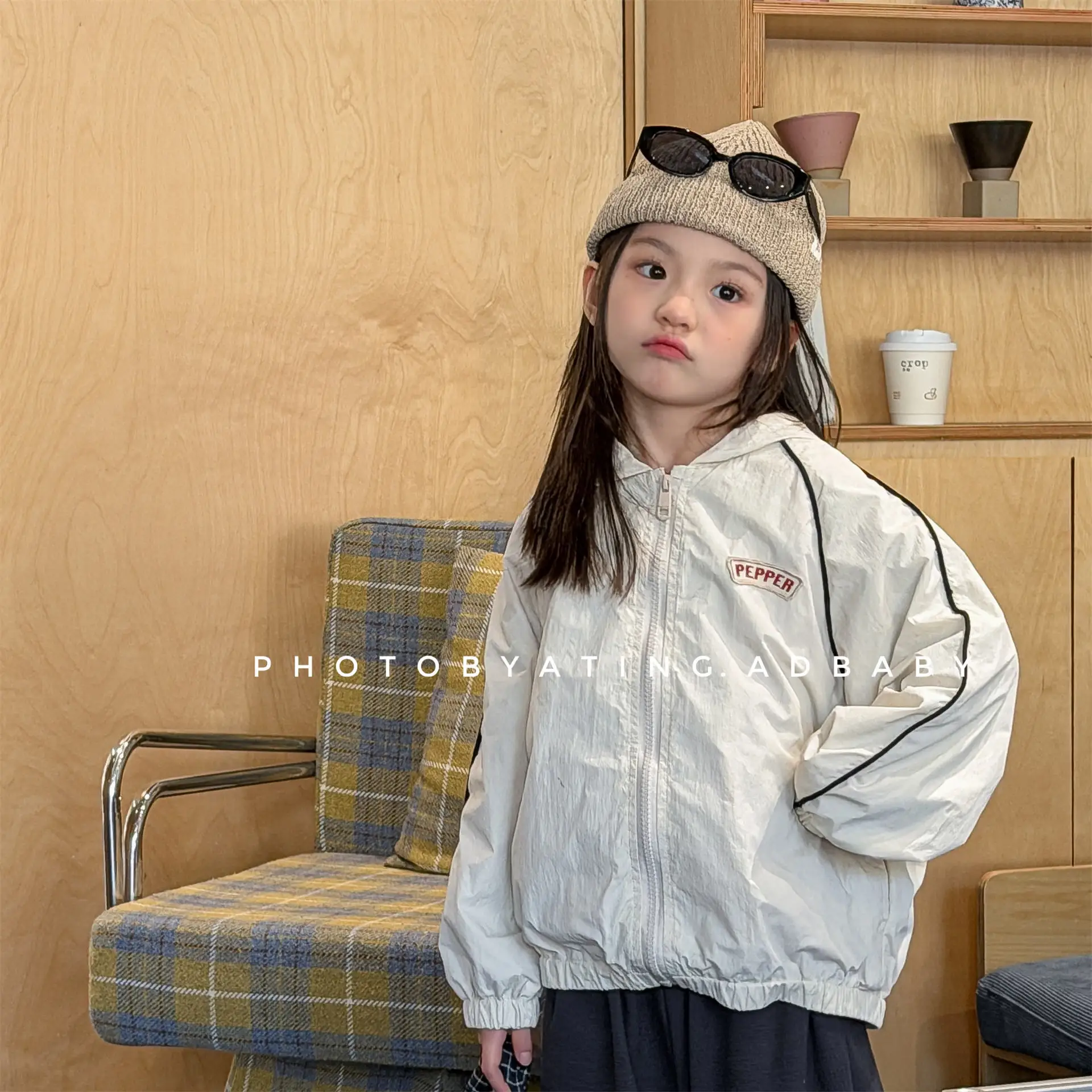 Spring Kids Outdoor Jacket Boys Girls Hooded Windbreaker Zip-Up Cardigan for Children Sportswear Unisex Toddler Outerwear Coat