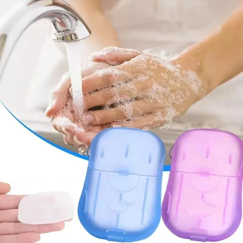 1-4Box Disposable Boxed Soap Paper Portable Hand Washing Box Scented Slice Sheets Mini Soap Paper Travel Portable Soap Dishes