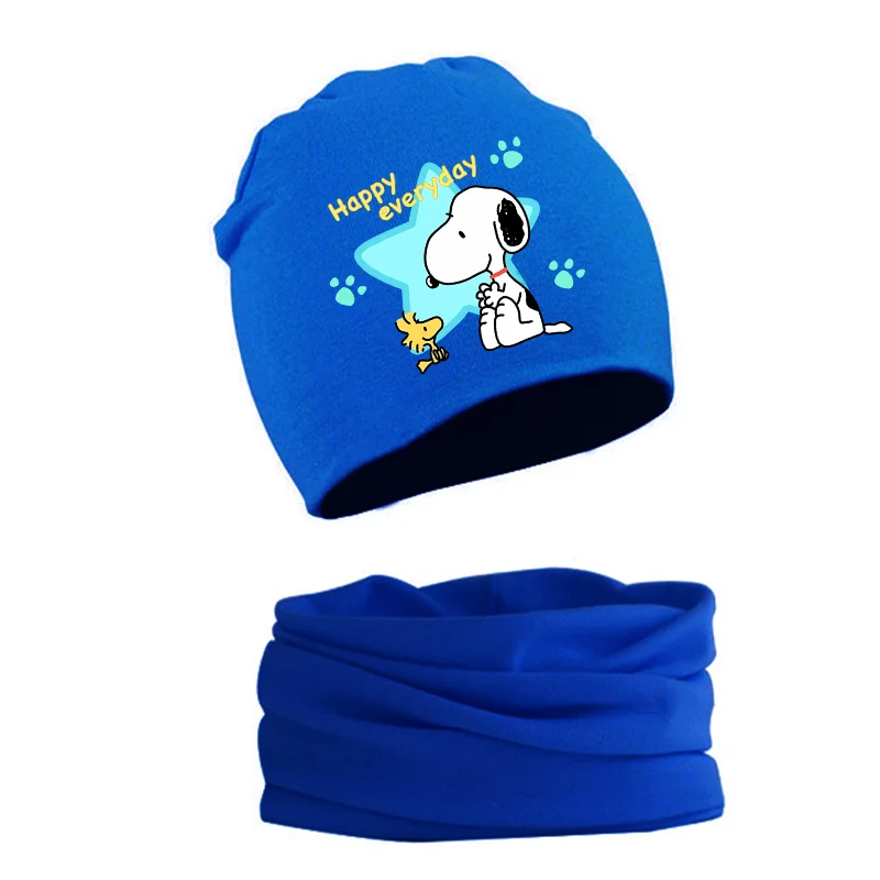 2Pcs Snoopy Newborn Hat Scarf Anime Kawaii Knitted Cap Kids Accessories Winter Outdoors Warm Bonnet Baby Boy Girl Beanies Gifts