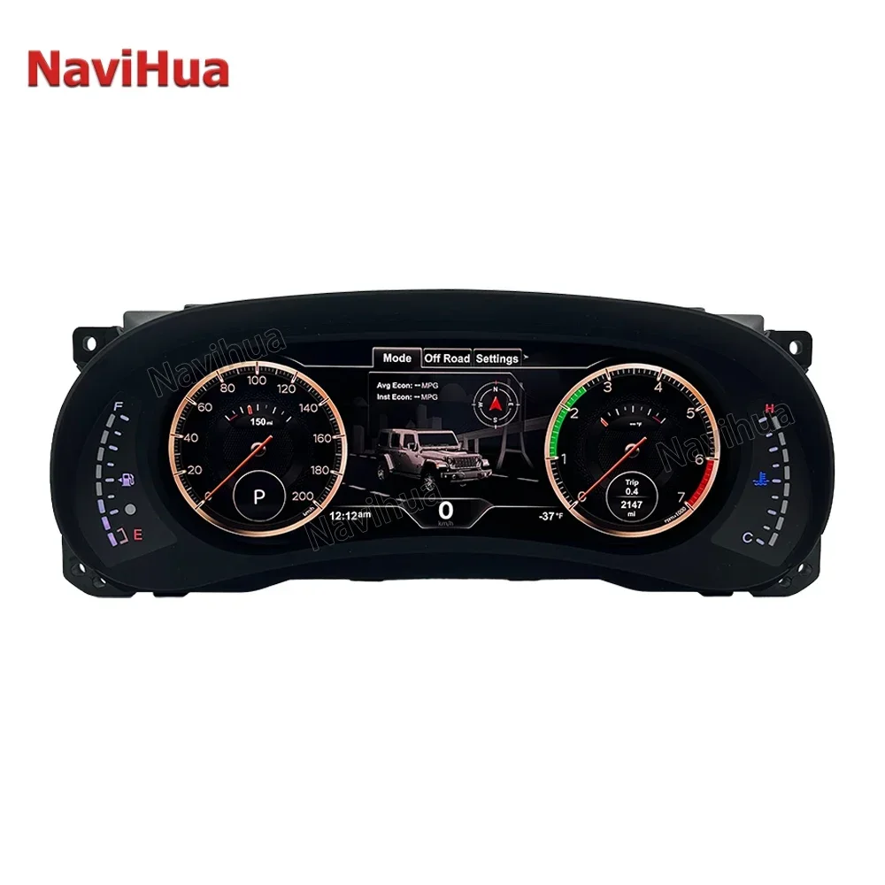 

NAVIHUA New Upgrade LCD Dashboard Speedometer Digital Cluster for Jeep JL JK Wrangler LINUX System Auto Meter Instrument Cluster