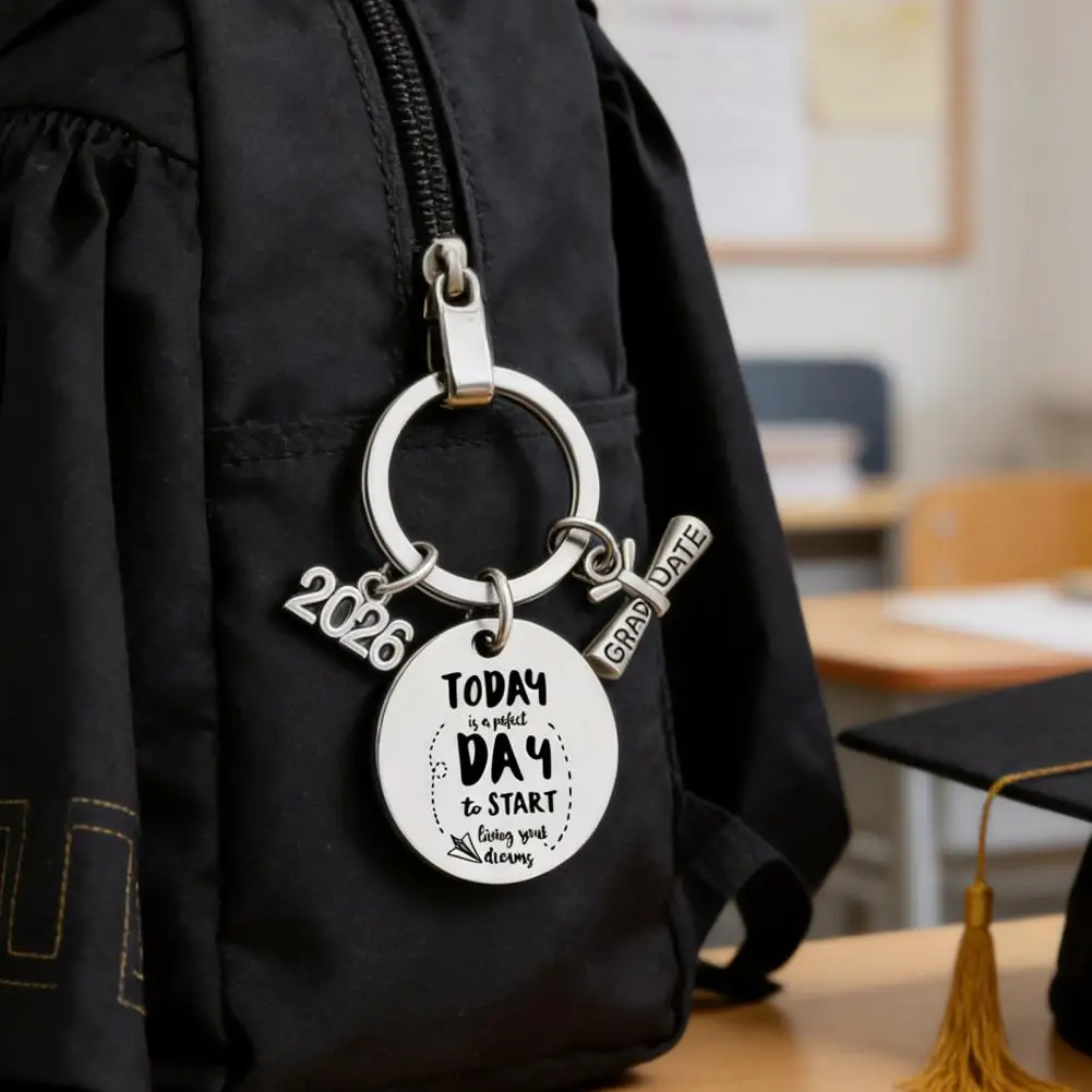 Academic Achievement Gift Class of 2026 Graduation Keychain Pendant Durable Stainless Steel Keepsake Nursing Law Student Gift