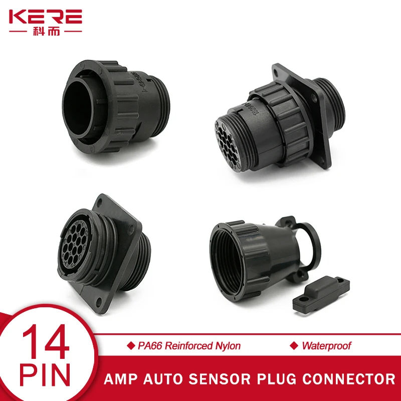 

KERE 5/10/100 Pcs 14pin Waterproof Aviation Plug 182649-1 206043-1 TE Type Terminal Auto Sensor AMP Car Connector