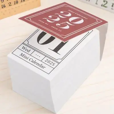 1 كتاب صغير الإبداعية أجندة مكتبية /رزنامة مكتبية المسيل للدموع خمر 2025 مكتب المنزل الدائمة سطح المكتب ديكور التقويم سطح المكتب ديكور