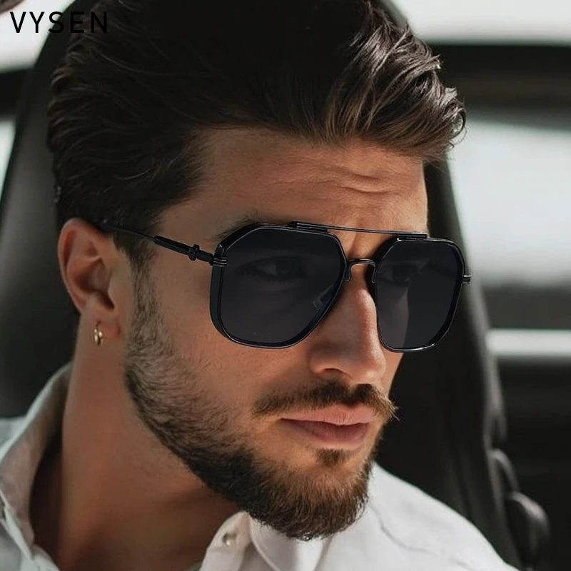 

Oversized Steampunk Square Sunglasses Men 2025 Luxury Brand Vintage Double Beam Metal Sun Glasses Trendy Outdoor Driving Shades