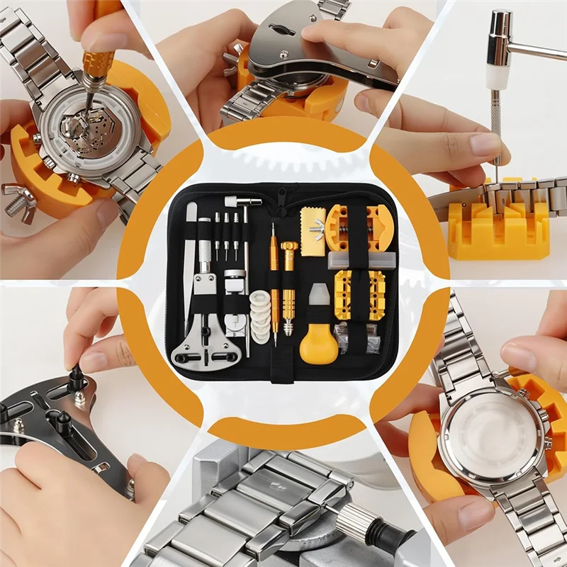 ABJI-Watch Repair Tool Kit, Suitable For Replacing Watch Batteries And Adjusting Strap Length, Screwdriver Kit, Repair Tool