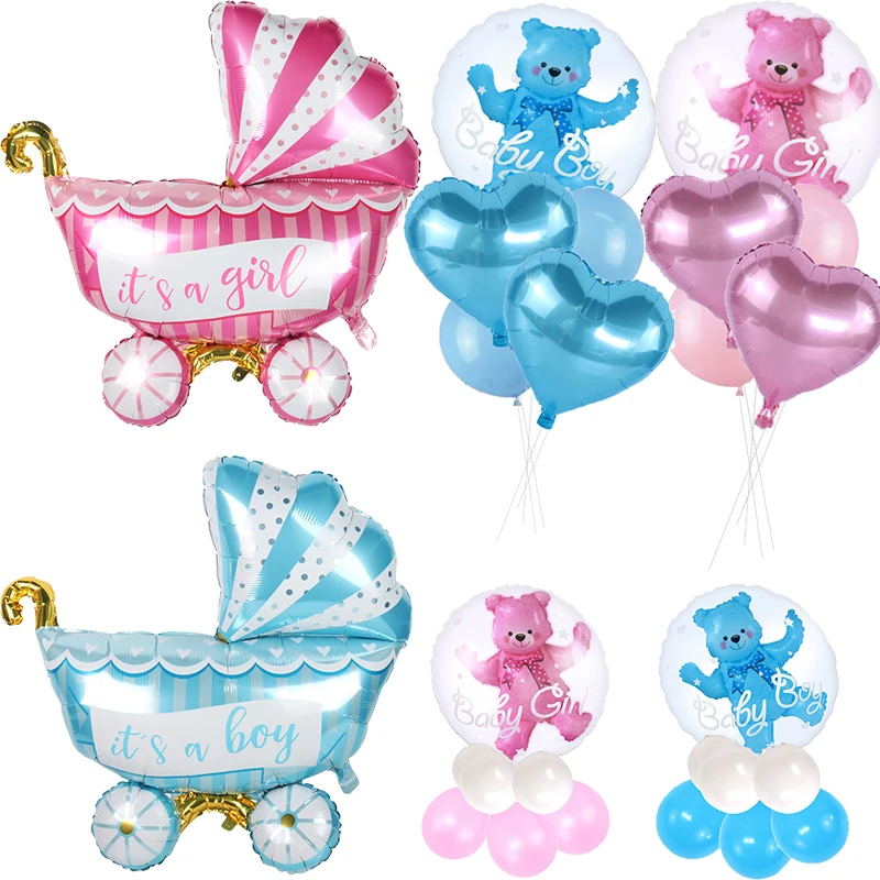 Baby Shower Boy Girl Balloons Pink/Blue Babyshower Foil Balloons It's a boy girl Event Party Gifts 1st Birthday Balloons globos