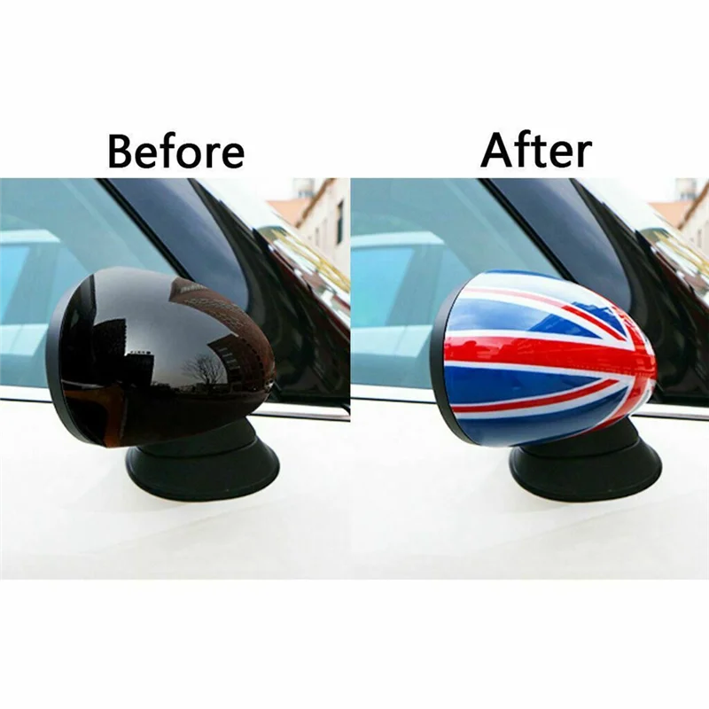 

4X Car Door Side Red/Blue UK Flag Mirror Covers For Mini Cooper R55 R56 R57 R58 R60 R61 Power Fold Mirror