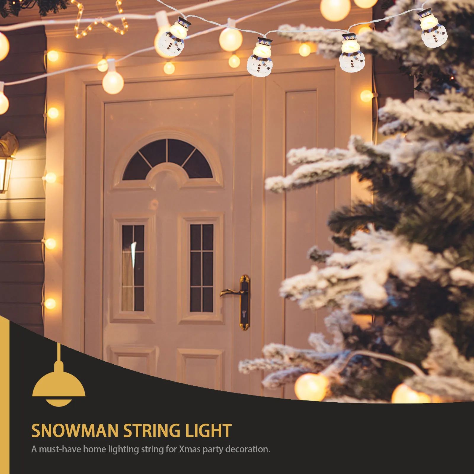 

1Pcs Durable Snowman String Light LED Hanging Light Xmas Party Decoration Outdoor Garden Luminous Decor Luminous Decor
