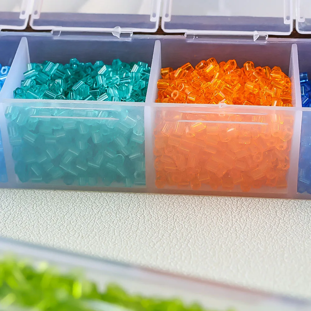 10g Loose Pack of Japanese-Imported MGB Transparent 2-Cut Beads—Jewelry Accessories for French Embroidery, Clothing Beading, and