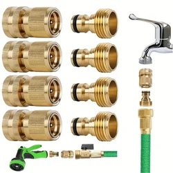 1Set raccordo per tubo dell'acqua a connessione rapida da giardino connettore femmina e maschio in ottone da 3/4 pollici