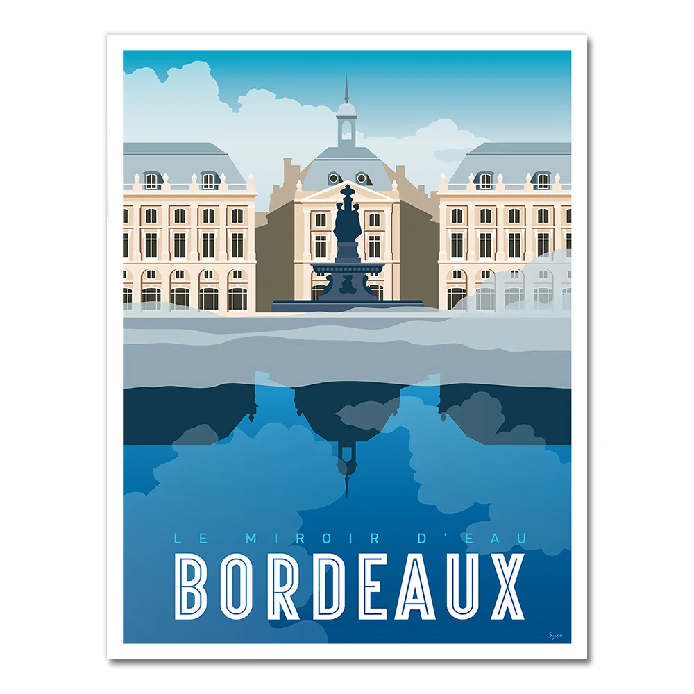 Bordeaux France Wine Country Travel Map Canvas Paintings Vintage Wall Kraft Poster Coated Art Prints Posters Home Decor Gift