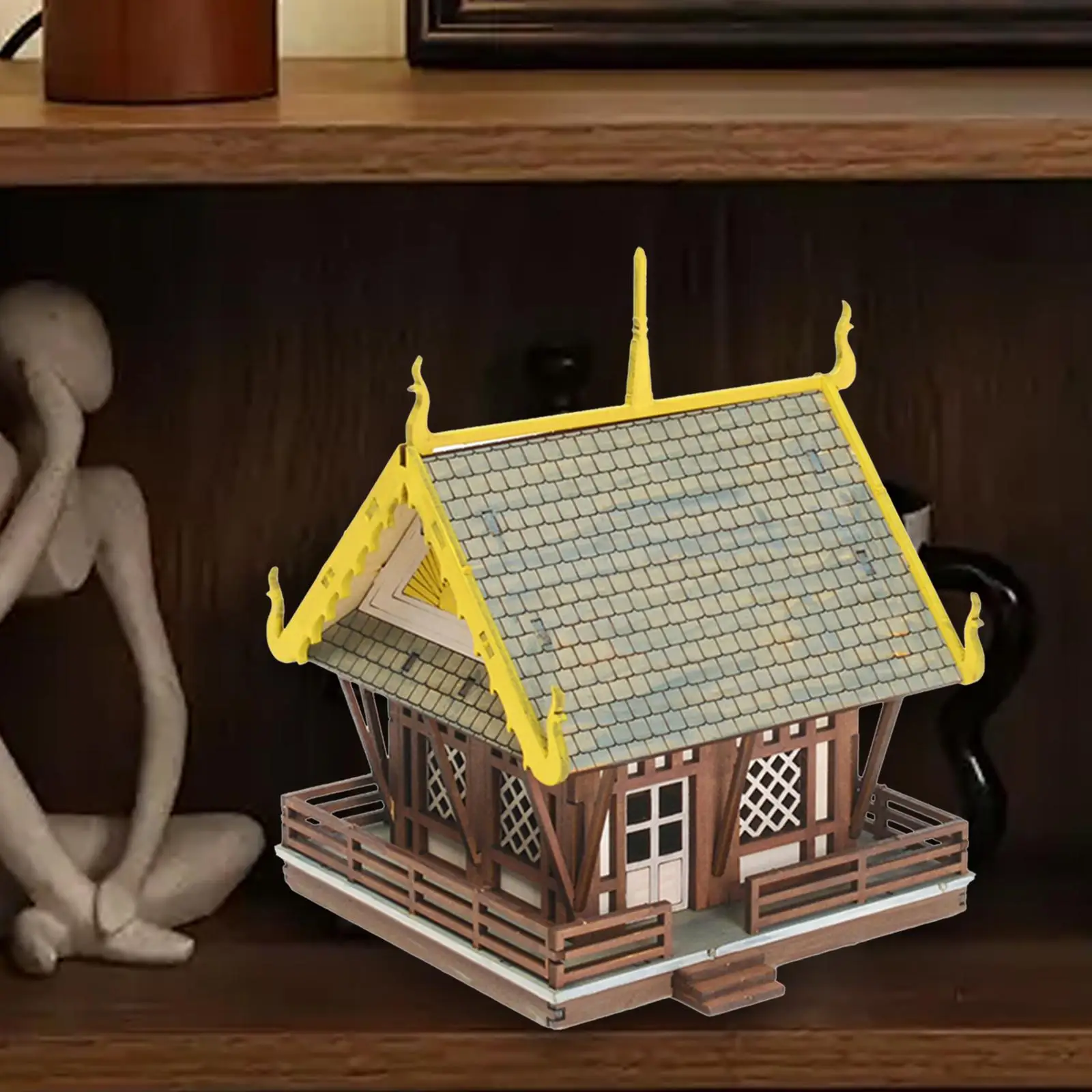 1:72 modelo de casa arquitectura modelo de construcción DIY artesanía rompecabezas de madera 3D auto