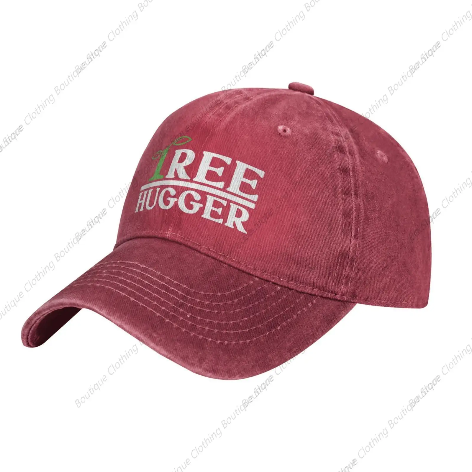 Baseball Cap Men Vegan Vegetarian Retro Cap for Men Athletic Hats Breathable Tree Hugger Fitted Golf Caps Red, One Size-Medium