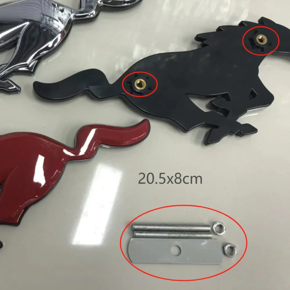 Horse shape Front Emblem Badge for Ford Mustang Focus Mondeo ROUSH SHELBY GT GT500 LAGUNA SECA Emblem Badge Sticker Accessories