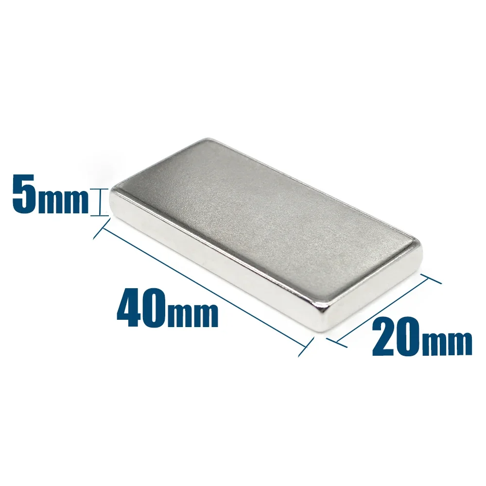 1/2/5/10PCS 40x20x5mm Quadrate Rare Earth Neodymium Magnet N35 Block Strong Powerful Magnets 40x20x5 Permanent Magnet