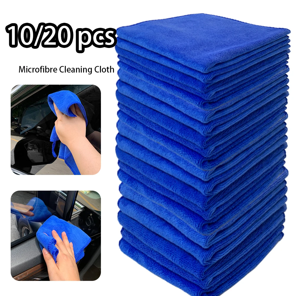 10/20Pcs Microfiber Towels Car Wash Microfiber Cleaning Towel Cloths Reusable Cleaning Towels W/ Super Absorbent for Car Window