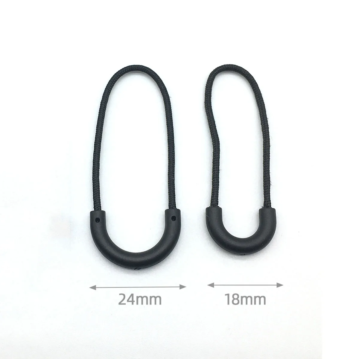 10pcs Plastic Zipper Pulls Cord Zip Puller Clip Durable Replacement Ends Lock Clothing Backpack Luggage Accessories Black