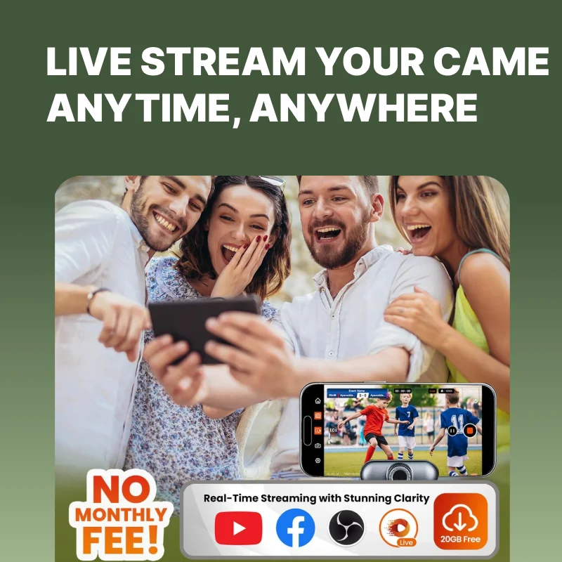 XbotGo Camaleonte AI Auto Sports Action Camera |   360 °   Motion Tracking, streaming live wireless, stabilizzazione digitale, eventi sportivi