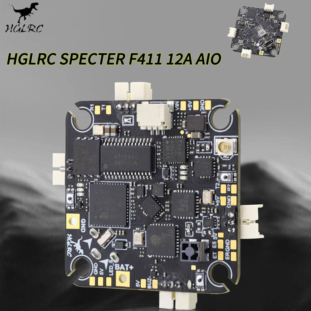 HGLRC SPECTER F411 12A AIO F411 Flight Controller 12A 4in1 ESC 400mW UART ELRS 2.4G 2-4S LiPo 25.5X25.5mm Image Transmission