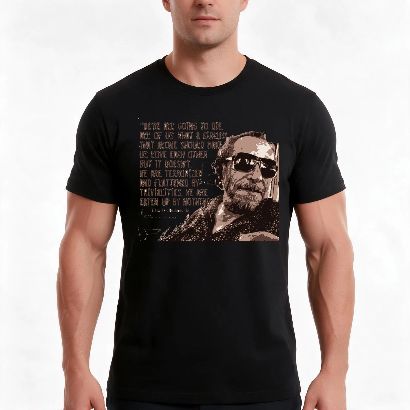 Bukowski T-Shirt Summer Casual Cotton Tee Oversized Streetwear Tops Vintage Graphic Print Loose Fit Short Sleeve