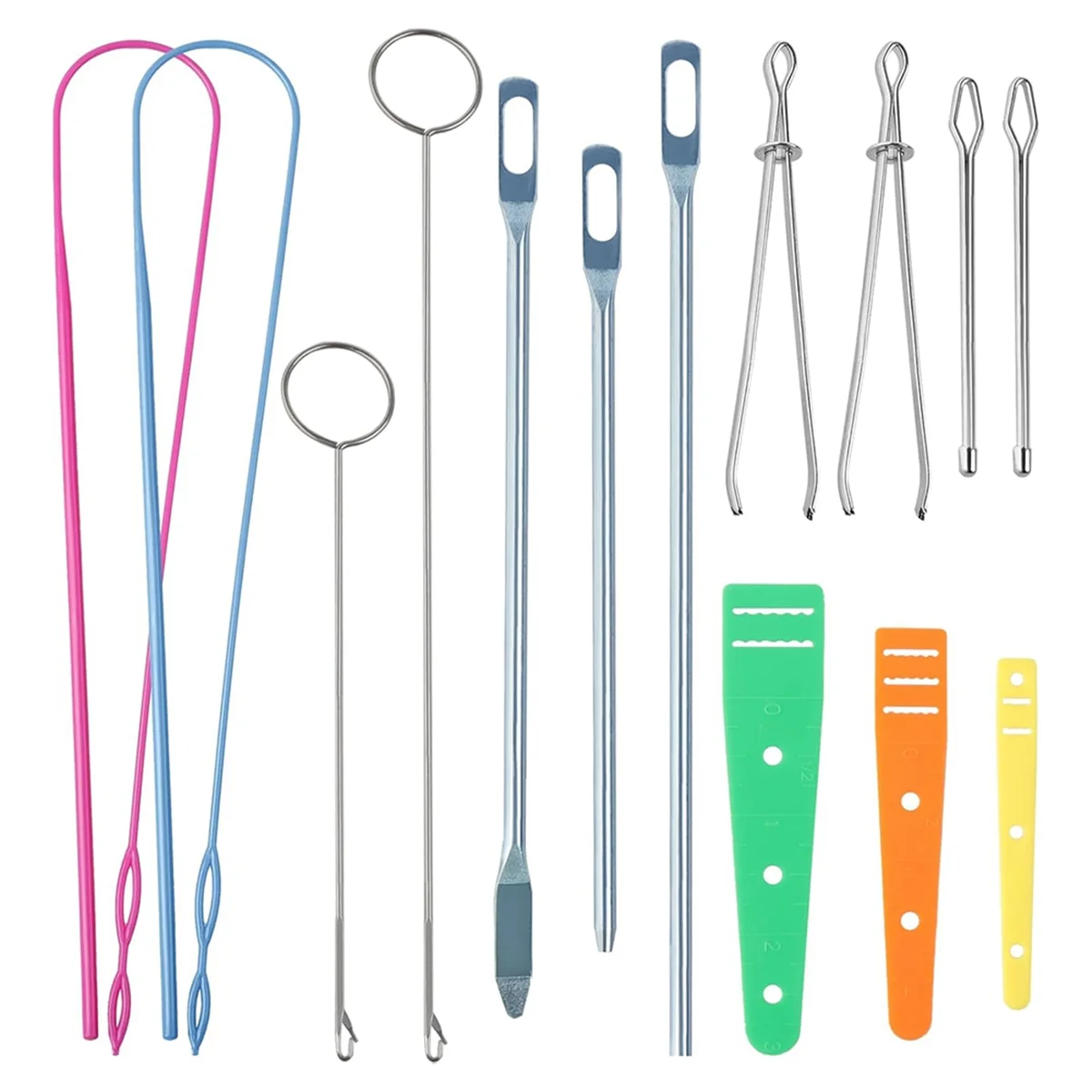 

ABXK 14Pcs Drawstring Threader Drawstring Threader Tool Bodkin Sewing Tool Loop Turner Sewing Tool for Easy Hoodie