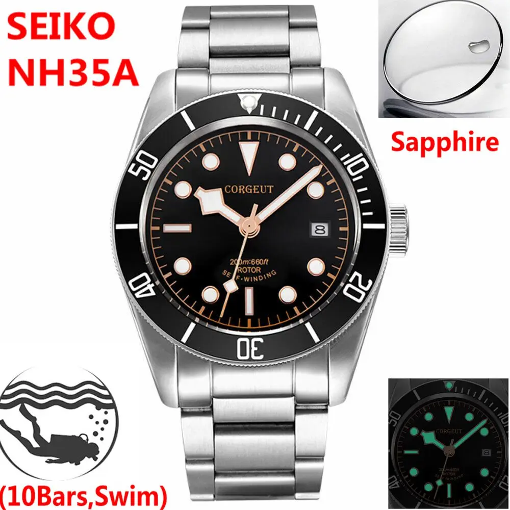 

Luxury Brand Diver NH35 Automatic Watch For Men 100M Waterproof Date Sapphire Clock Sport Watches Mens Wristwatch reloj hombre