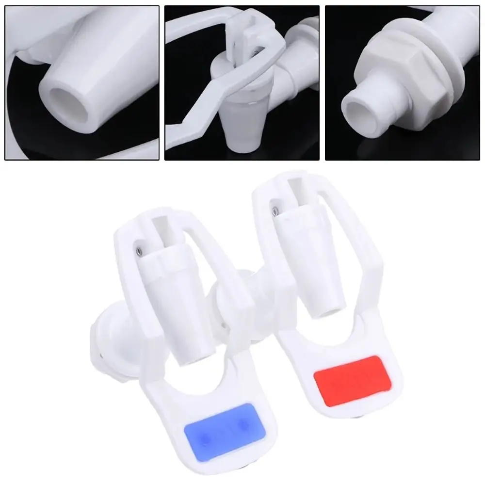 Push Type Water Dispenser Parts Plastic Faucet Water Dispenser Tap Hot Blue Cold Valve for Water Tank Drinking Fountains Parts