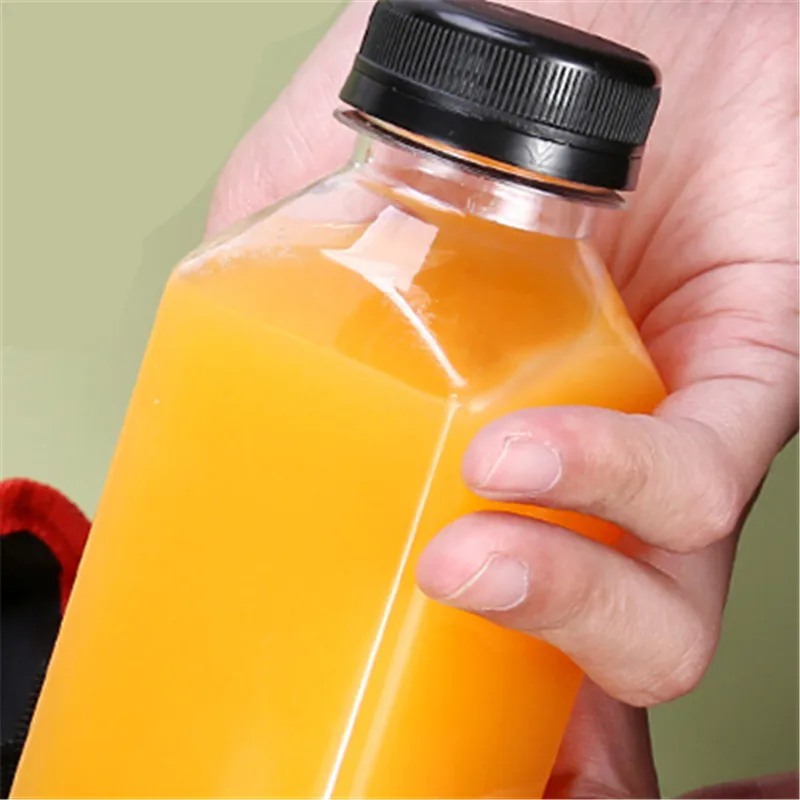 

Clear Bulk Drink Containers With Lids Juicing Drinking Milk Jam Container Empty Plastic Juice Bottles With Caps Water Bottles