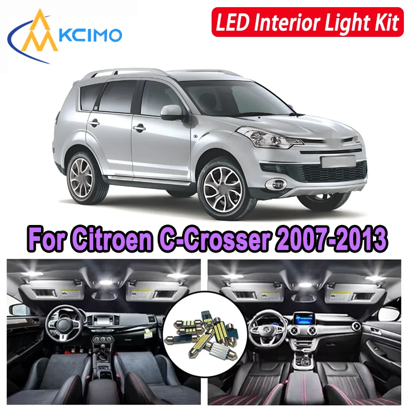

For Citroen C-Crosser 2007 2008 2009 2010 2011 2013 Premium Bright LED Interior Dome Map Trunk Light Kit Car Led Lamps Canbus