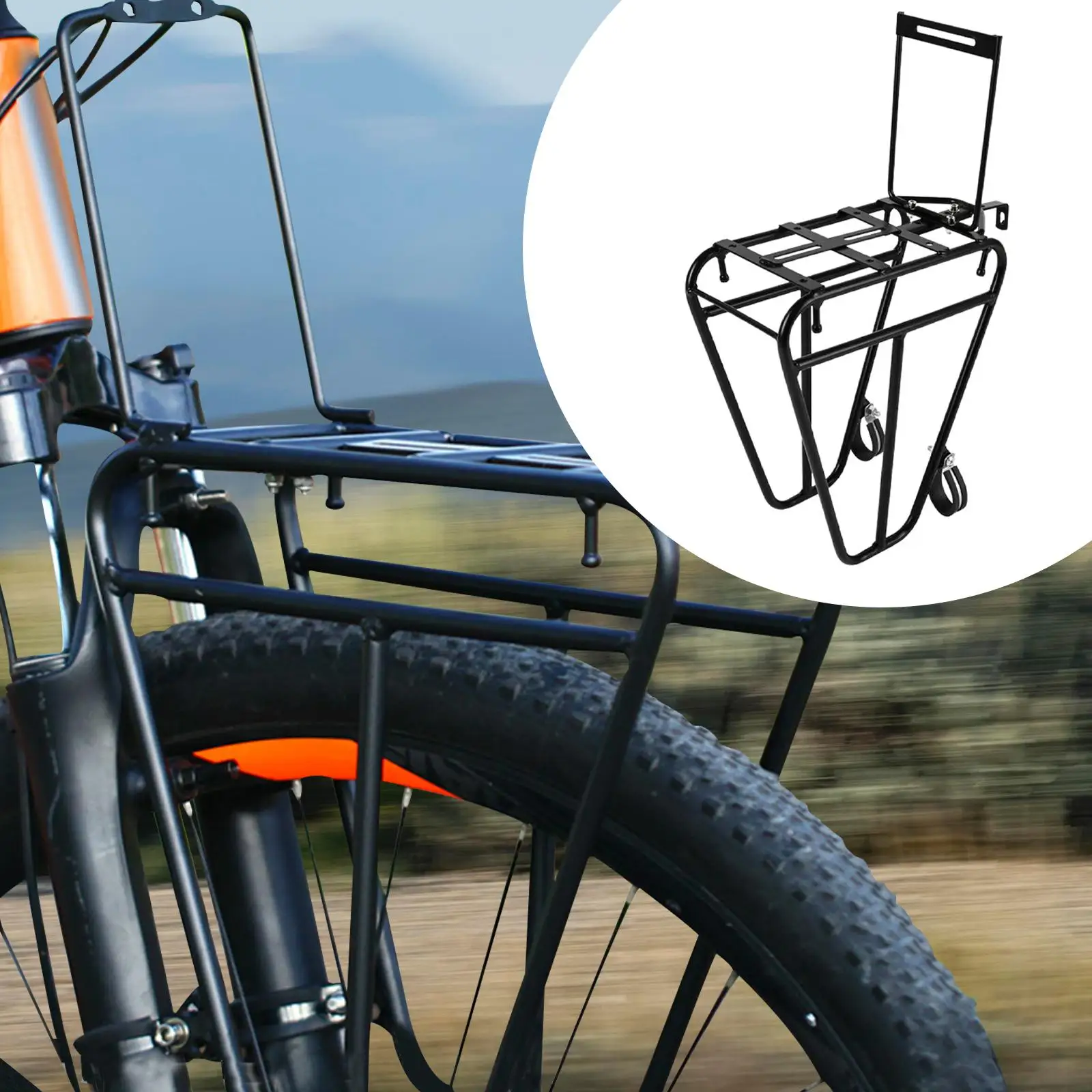 

Front Rack For Bikes Aluminum Alloy Bike Rack Accessories For Bike Commuting 4MM Steel Plate Complete Set Fatigue Resistance