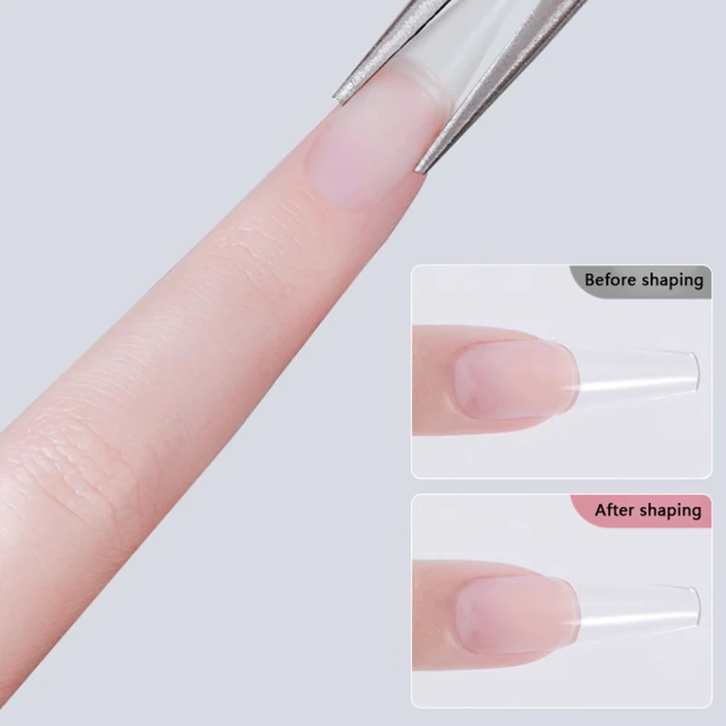 Acrylic Nail Shaping Tweezers C Curve Pinching Tool Gel Quick Building Extension Tips Clips Pink Nail Art Design Manicure Tools