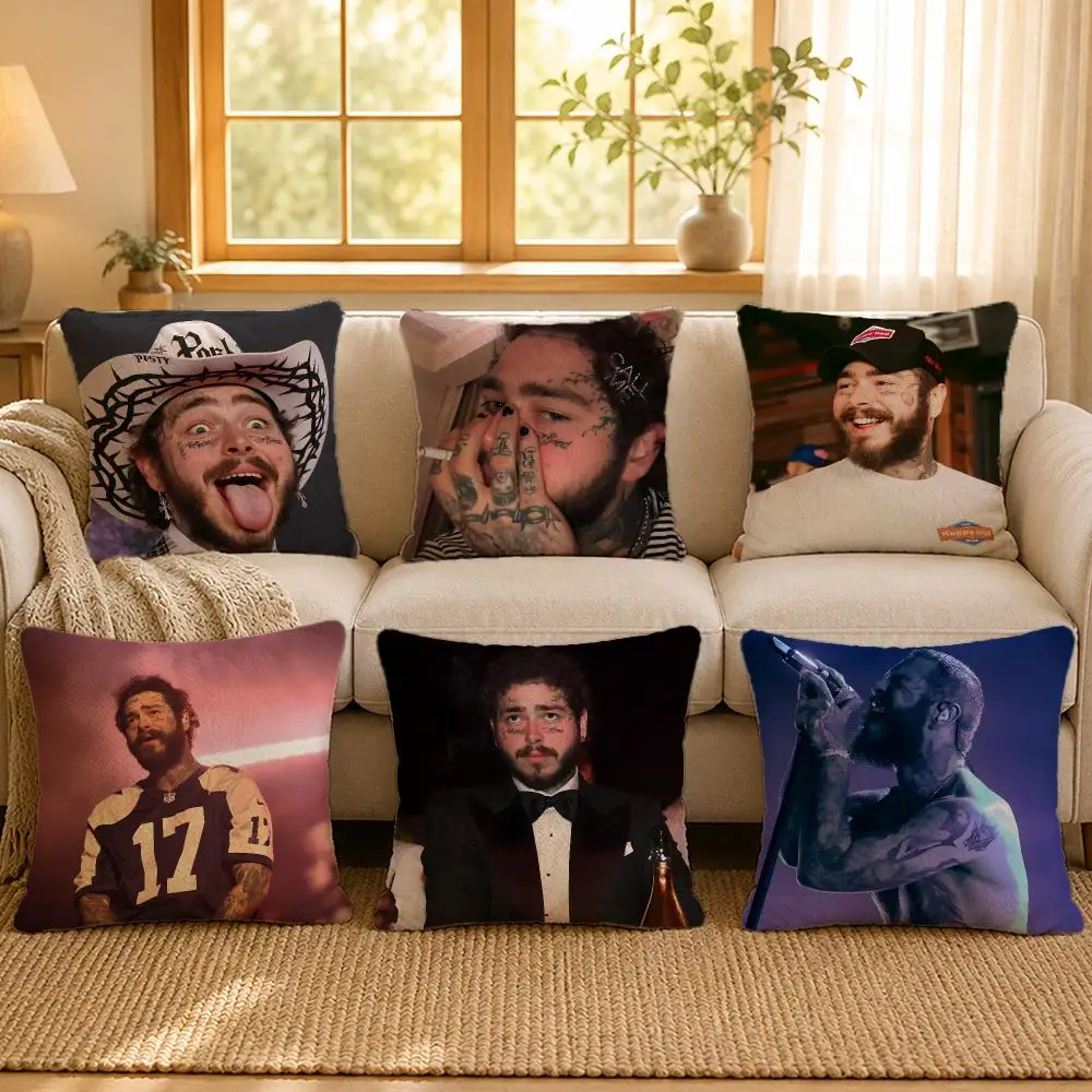 Rapper Post Malone Melodic Rap Cushion Cover Personalized Short Plush Soft Bedroom Sofa Home Decor Gift