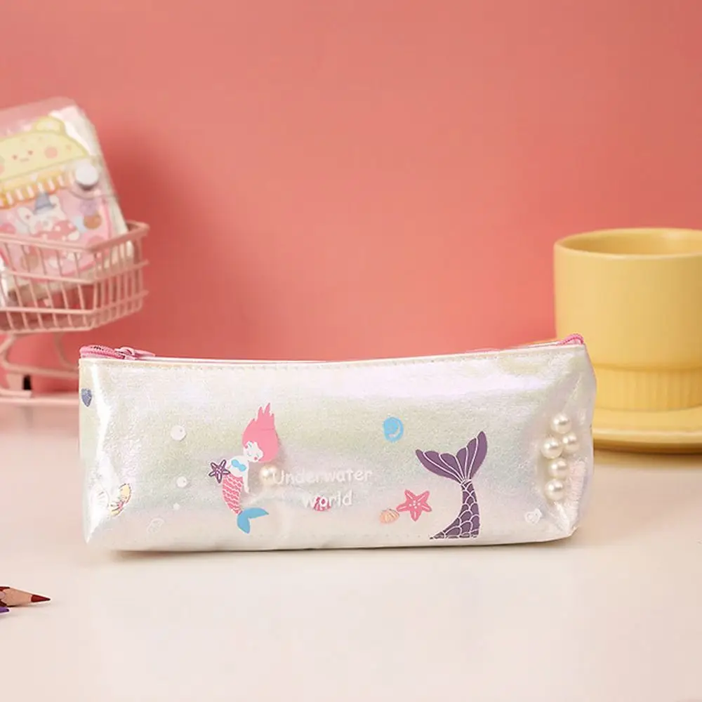 

Cute Creativity Pen Bag Large Capacity Writing Supplies Pen Pouch Pencil Bag Zipper Pouch Mermaid Pearl Pen Bag Pencil Case