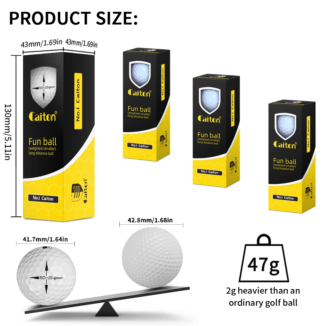 Caiton-6/3Pcs Ultimate Golf Balls, upgrade 40 + Yards, High Precision and Endurance, Adults PlayersTour-Level Performance