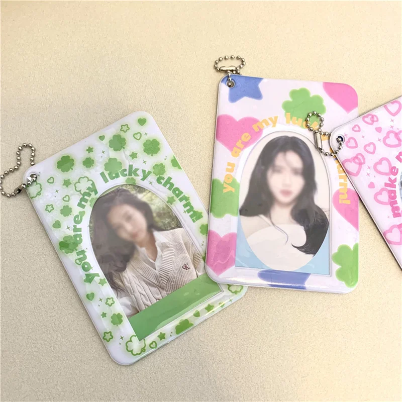 Cute Photocard Holder Kpop Idol Photo Album Card Holder Girl Cute Keychain ID Credit Bank Protector Photo Sleeves