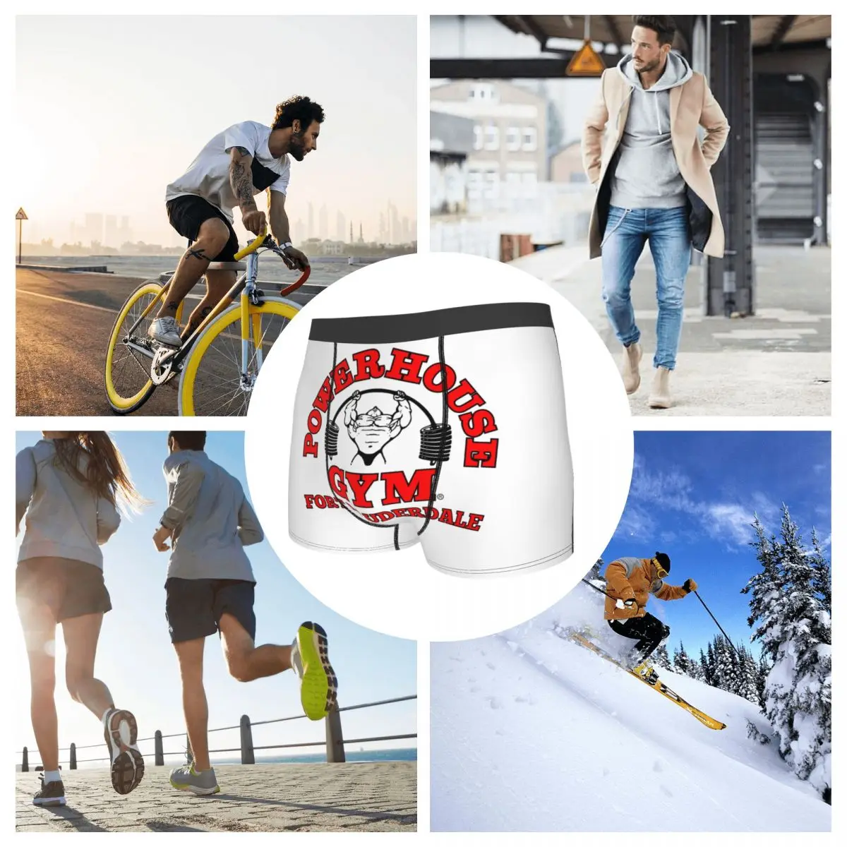 ボクサーパンツショーツパワーハウスジムモチベーションパンティー男性快適な下着オム男性ボーイフレンドギフト用