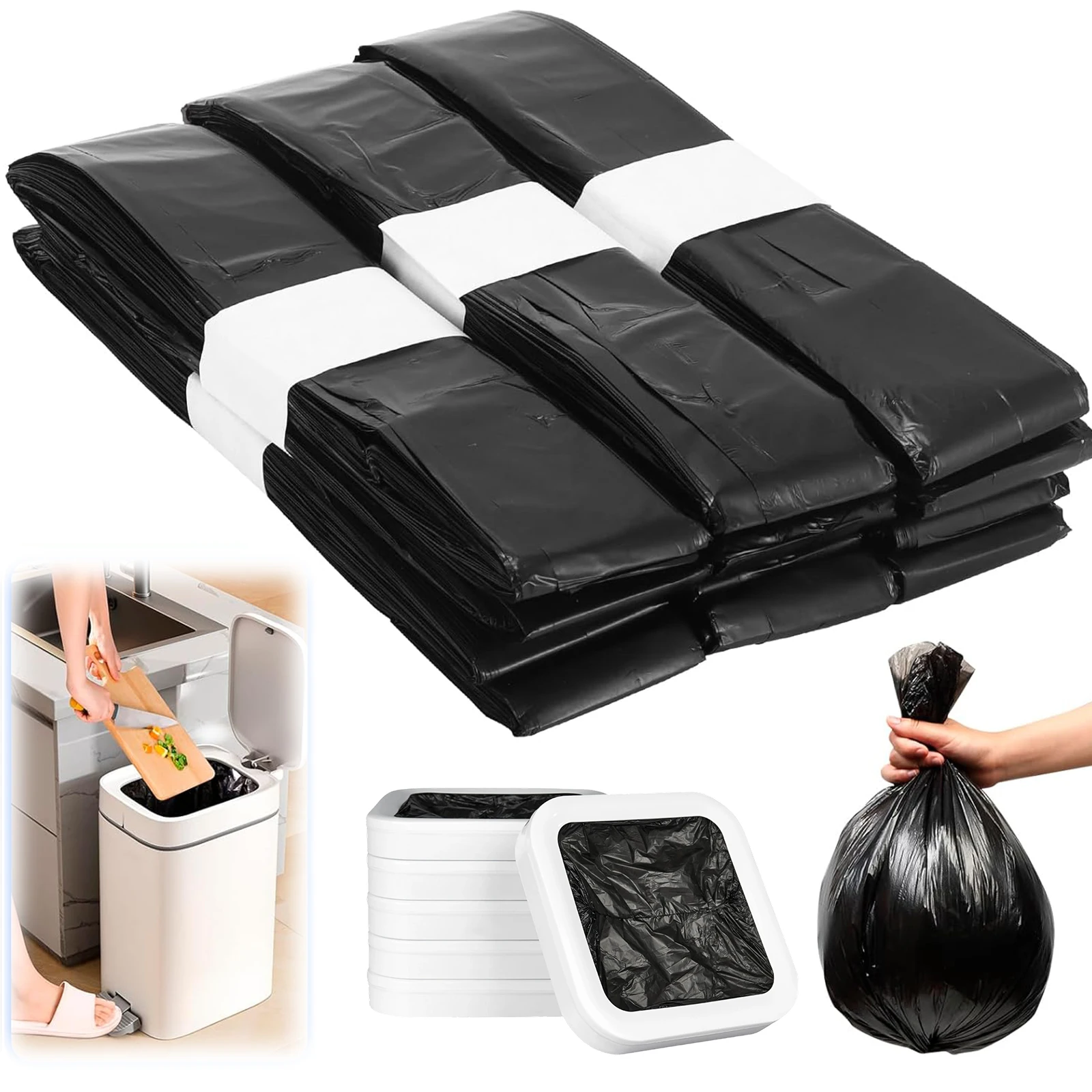 

6 Pack Auto Packing and Changing Bags Supports Approximately 180 Uses Liner Refill Rings Compatible for T1/T1S/T Air