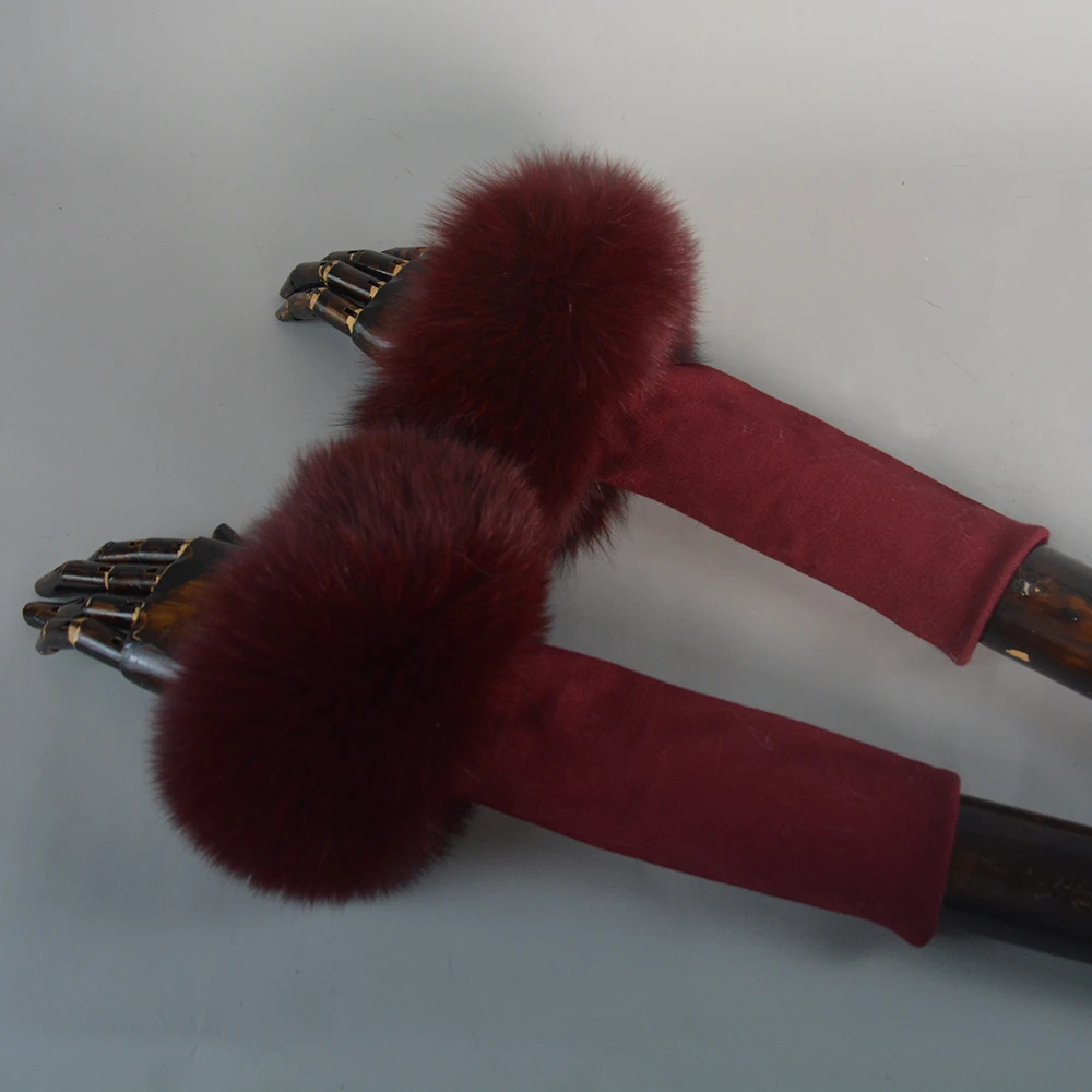 Fox Fur Cuff Arm Warmer Lady Bracelet Real Fur Wristband Glove High Quality Fox fur Cuffs Hot Sale Wrist Warmer
