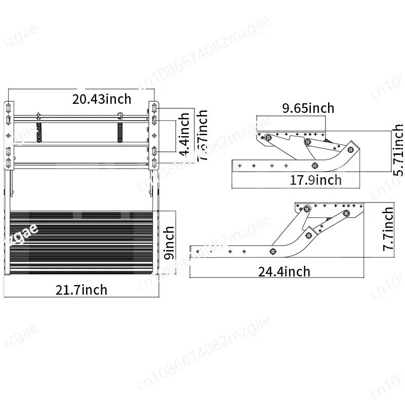 451mm RV Stairs Folding Electric Single/Double Steps with LED Light & 200KG Load Capacity for Camper Motorhome Trailers