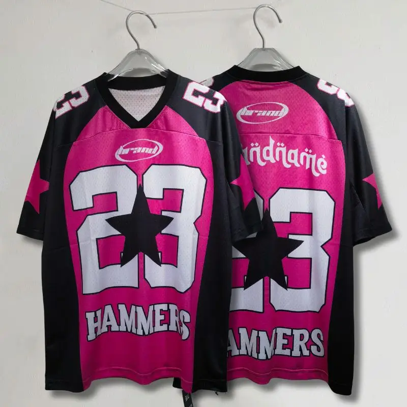 

25ss Summer Street Casual Sports Mesh Top Cactus Jack Jersey Pink Breathable Casual Quick Drying UTOPIA Short Sleeve Men Women