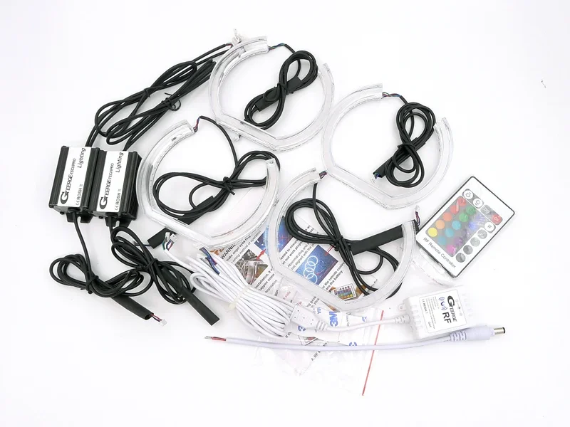 لسيارات BMW E36 E38 E39 Z3 ضوء النهار RF عن بعد بلوتوث App الترا برايت متعدد الألوان DTM نمط RGB LED عيون الملاك عدة خواتم هالة #2
