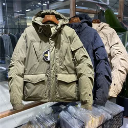 Men's Multi Pocket Work Clothes, Cotton Top, Japanese Casual Warm Jacket, Outdoor Camping, Riding Windbreaker, Ski Coat, Winter