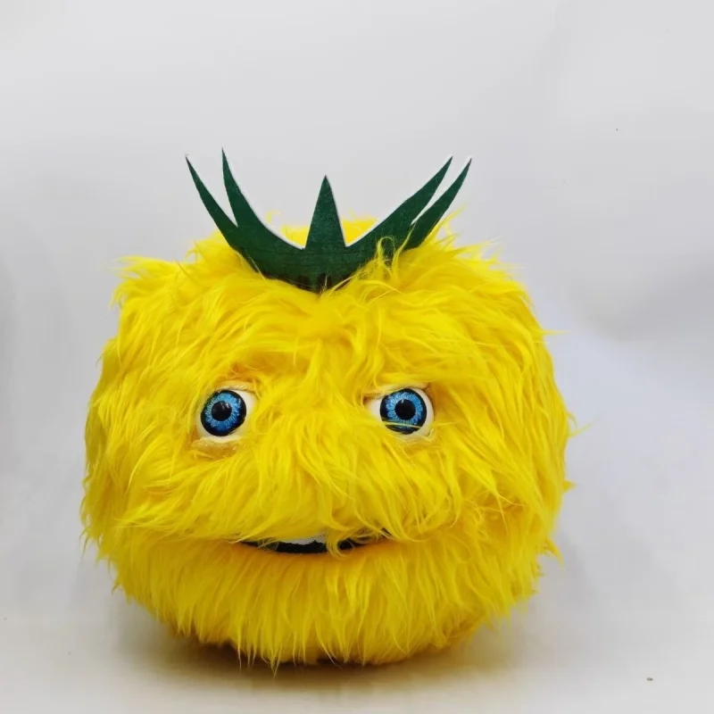 Liberty Biberty Inspired Plush Toy, Yellow Fluffy Round Character Doll Soft Furry Figure 25cm Collectible Plushie Gift for Fans