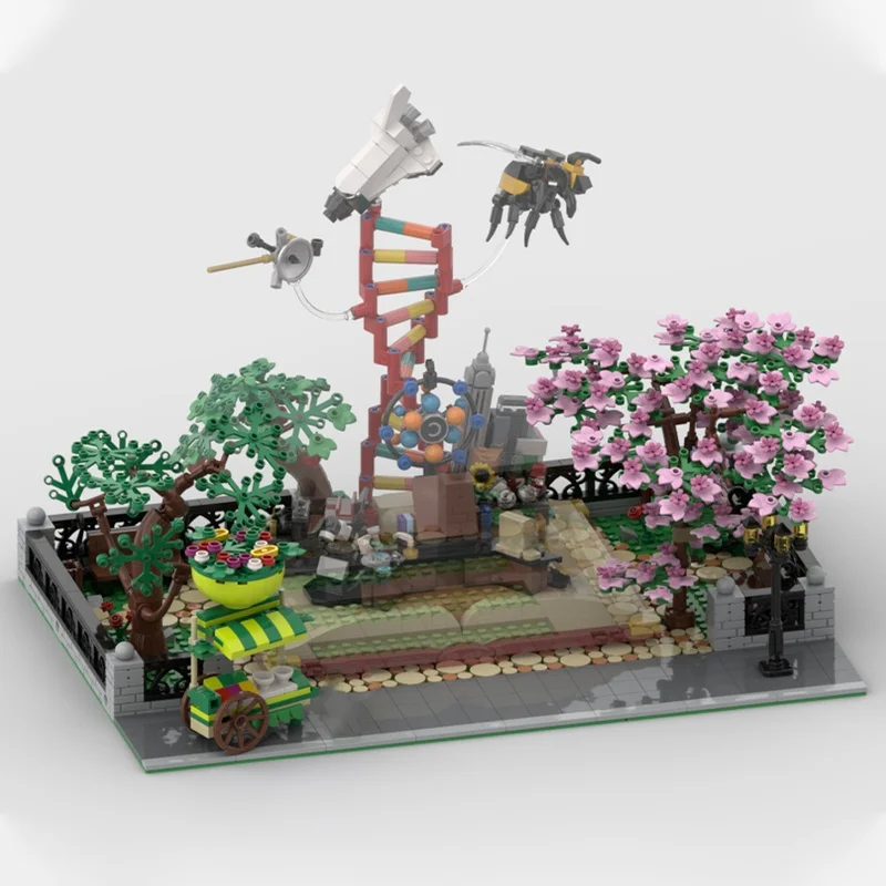 997 قطعة MOC وحدات الجذعية بارك عرض مجموعة وحدات نموذج اللبنات هدية الكريسماس لتقوم بها بنفسك لعبة فكرة الإبداعية الطوب عيد ميلاد