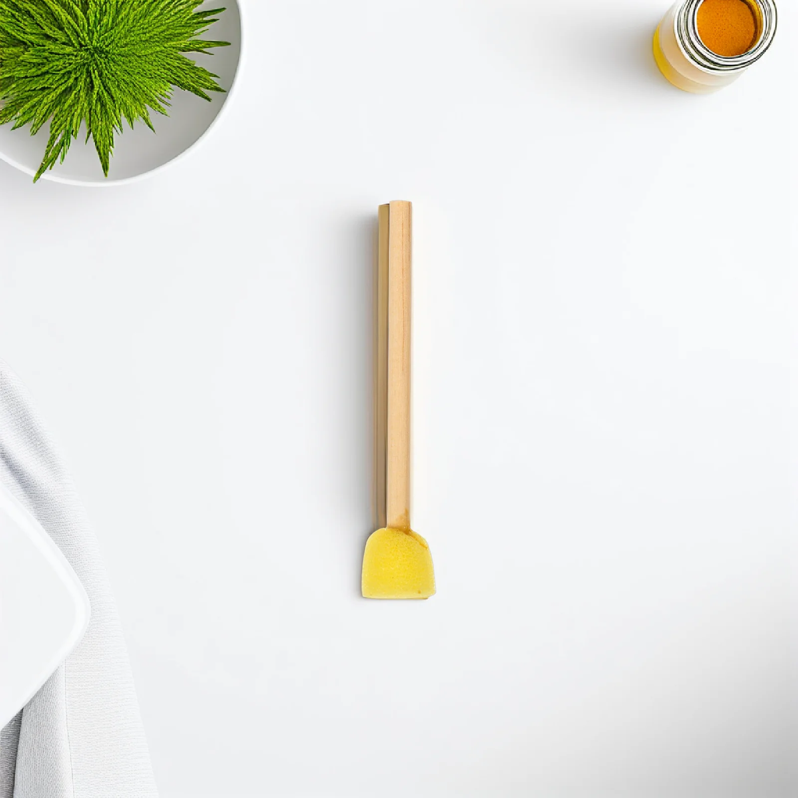 

10pcs Painting Brushes 1.5cm Round Wooden Handles Sponge Tips for DIY Craft Home School Kids Foam Sponges Yellow Pens