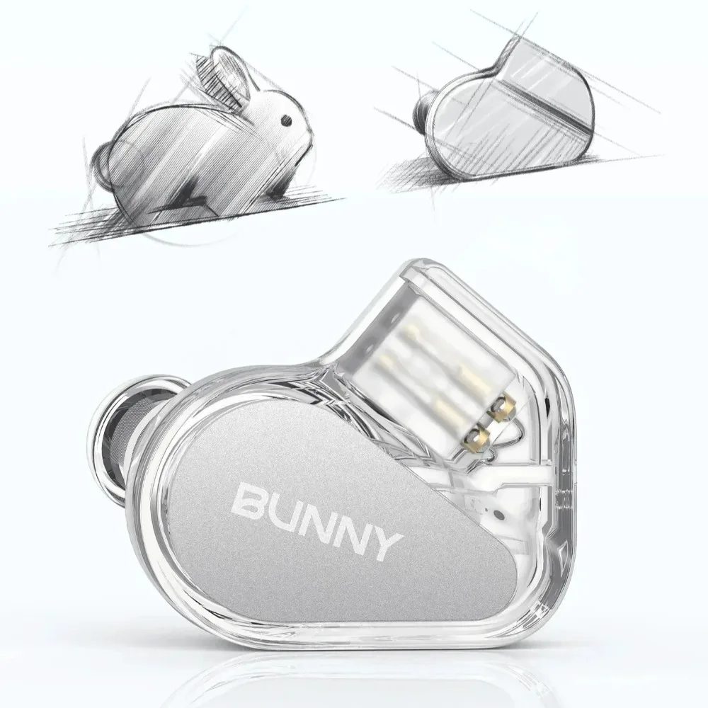 TANCHJIM BUNNY سماعات رأس سلكية للألعاب الإلكترونية سماعات أذن رياضية داخل الأذن ثنائي التجويف ملف ديناميكي فائق Hifi هدايا مريحة مخصصة