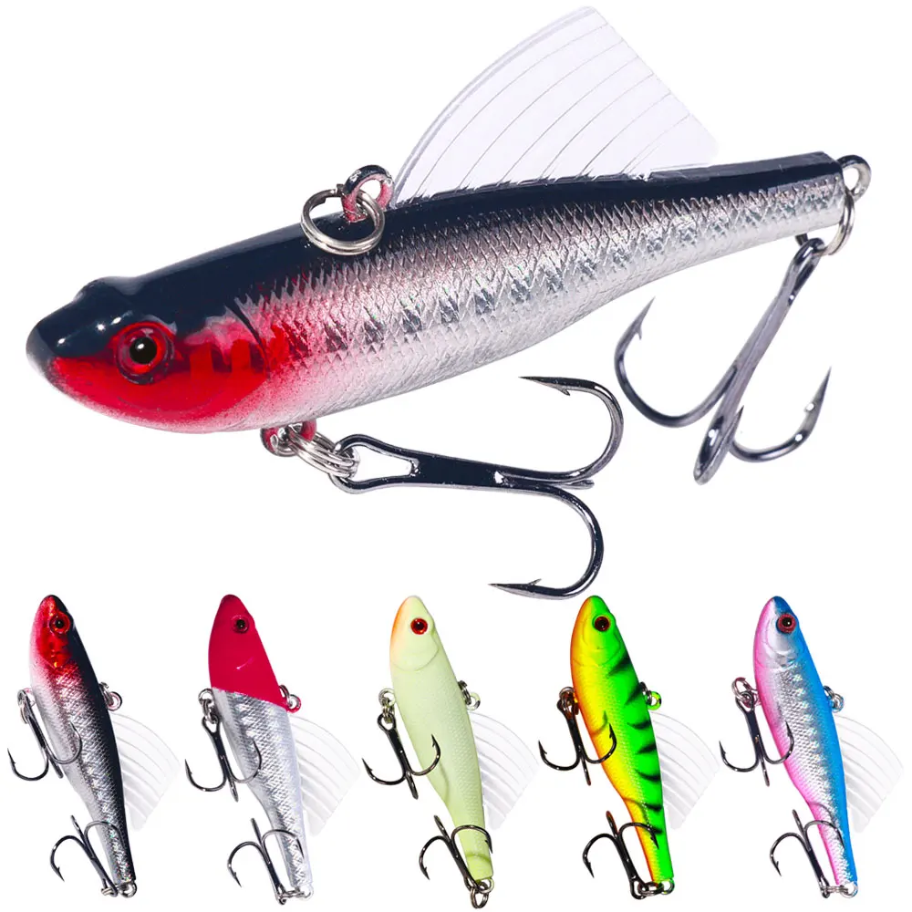 1PC  6.5cm 17.2g  Sea Hard Fishing Lure VIB Bait With Lead Inside Diving Wing Sinking Spinner Baits For Bass Pike Perch Fishing