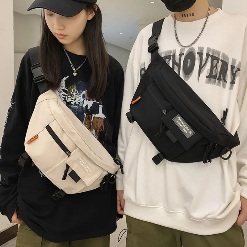 

Street Hip Hop Fanny Pack Waist Bag Unisex Nylon Waist Pack Phone Pack Large Capacity Shoulder Crossbody Chest Bags New Belt Bag