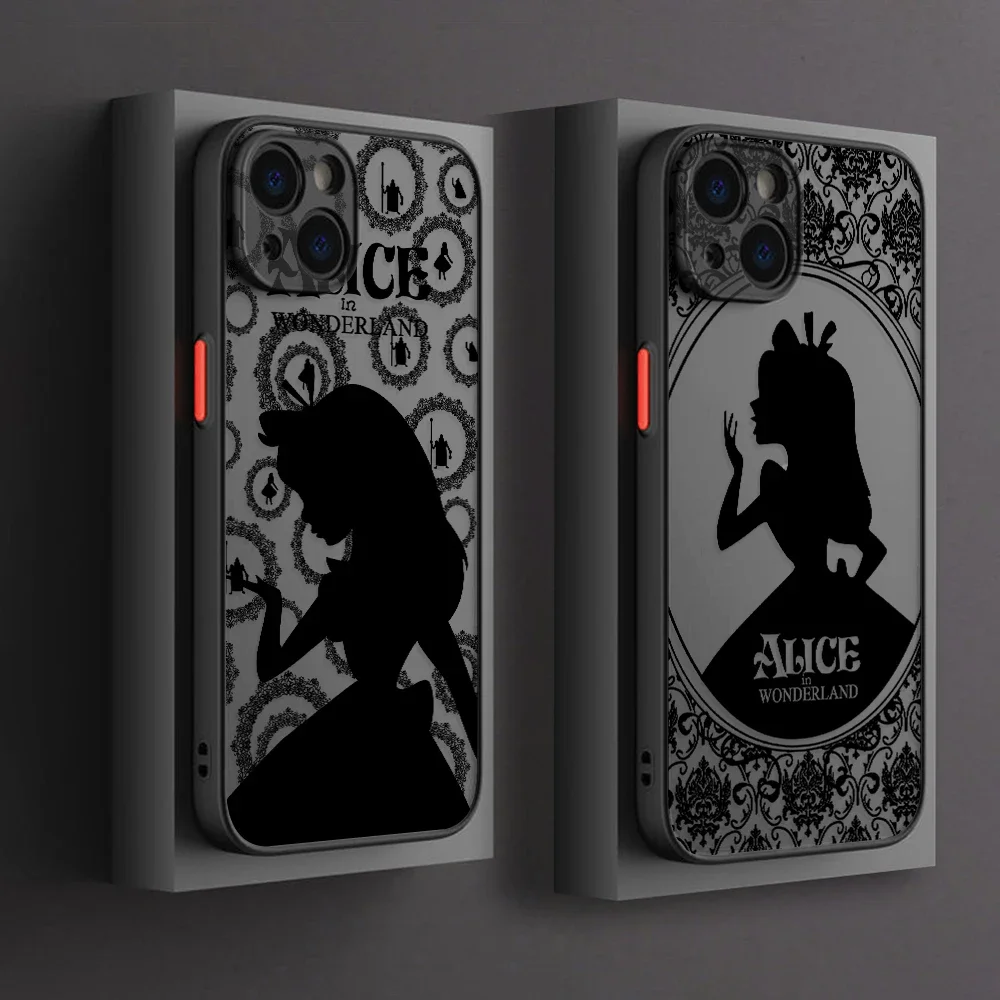 Alice in Wonderland Phone Case for iPhone 16 15 14 Plus 13 12 Mini 11 Pro Max X Xs XR 7 8 Matte Transparent Hard Cover